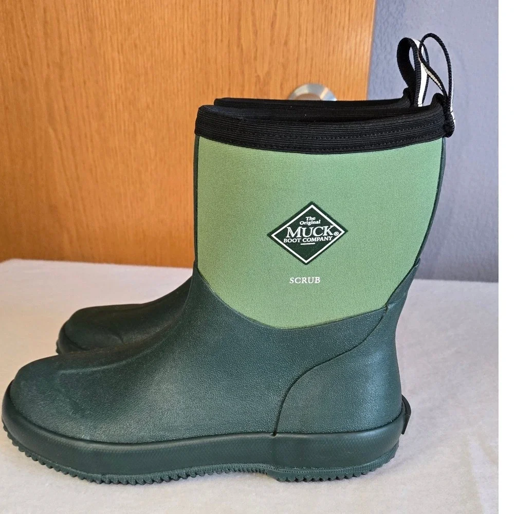Muck Boot Company Scrub Green Waterproof Rubber Neoprene Work Boots Mens 8 Wmn 9